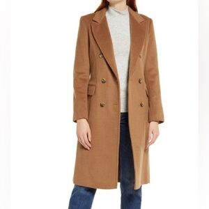 LRL Women's Reefer Camel Double-Breasted Coat